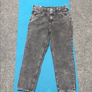 NWT acid wash black mom jeans